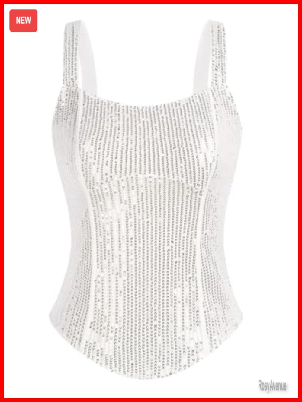 Sequin Bustier Corset Tank Top Slim Fit Sleeveless Party Top